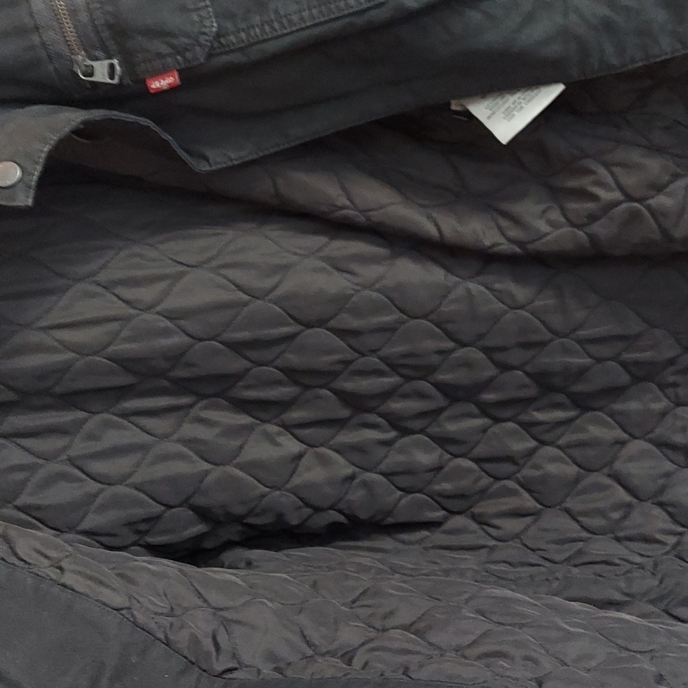 Levis Jacket, Utility Coat, Full Zip & Snaps, Quilted Lining, Cotton, Black - Picture 12 of 12
